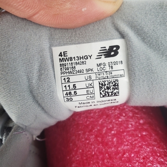 New Balance Men’s 813 V1 Hook and Loop Walking Shoes Size 12 EEEE Grey - Picture 3 of 10